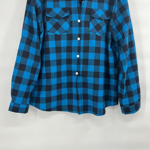 Abollria blue black plaid womens flannel size 2XL - Picture 6 of 9